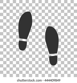 Imprint soles shoes sign. Dark gray icon on transparent background.