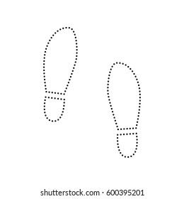 Imprint soles shoes sign. Vector. Black dotted icon on white background. Isolated.