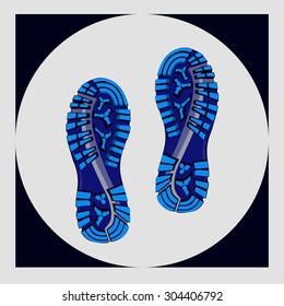 imprint soles shoes - sneakers. Vector illustration