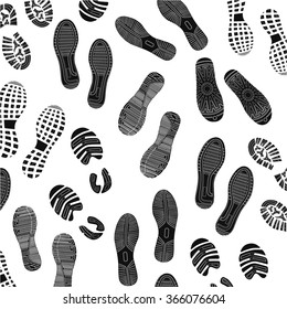 imprint soles shoes, sole prints, black vector trail foot, shoe print, shoes silhouette.