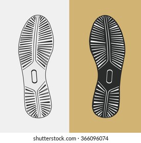 imprint soles shoes, vector