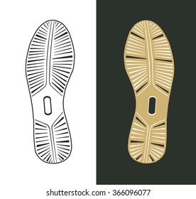 imprint soles shoes, vector