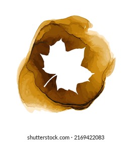 Imprint of a Yellow maple leaf of a tree. Abstraction protection of nature. Vector illustration