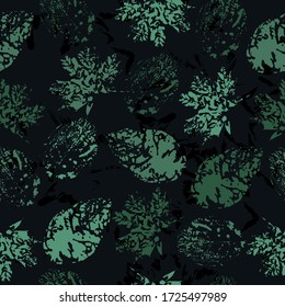 imprints abstract leaves poinsettia mix repeat seamless pattern. digital hand drawn picture with watercolour texture. Textiles, wrapping paper, wallpaper design.