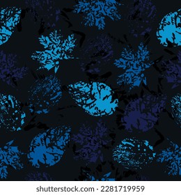 imprints abstract leaves poinsettia mix repeat seamless pattern. cute pattern of beautiful prints of leaves painted watercolor by hand. original creative illustration.