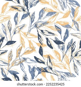 imprints herbarium - dry grass - seamless pattern. abstract watercolor and digital hand drawn picture. digital picture with watercolour texture. mixed media artwork.