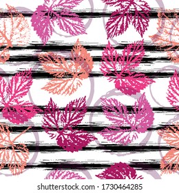 imprints herbs, flowers and leaves. digital drawing and watercolor texture. Stylish decoration for interior. floral frame.