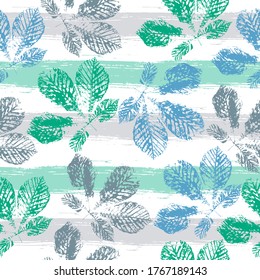 imprints herbs, flowers and leaves. Printing on fabric, card. original creative illustration. abstract watercolor and digital image. 