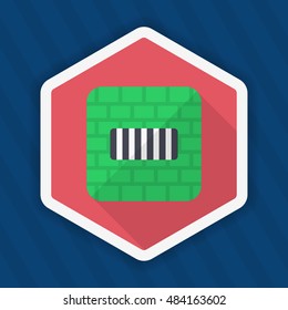 Imprisonment icon, Vector flat long shadow design. EPS10
