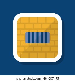 Imprisonment icon, Vector flat long shadow design. EPS10