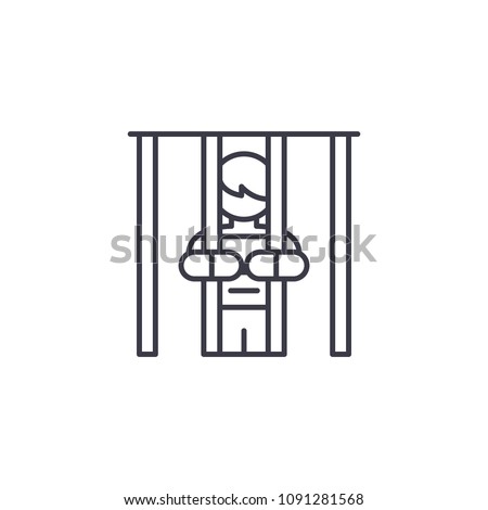 Imprisonment linear icon concept. Imprisonment line vector sign, symbol, illustration.