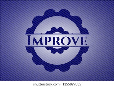 Improve badge with denim background