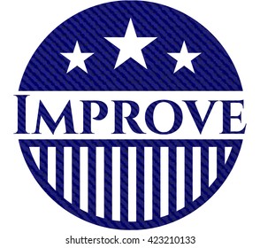 Improve badge with denim background