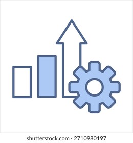 Melhorar a ilustração do vetor de ícone azul
