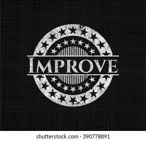Improve chalk emblem, retro style, chalk or chalkboard texture