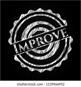 Improve chalk emblem written on a blackboard