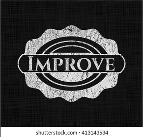 Improve chalk emblem written on a blackboard