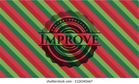 Improve christmas colors style emblem.
