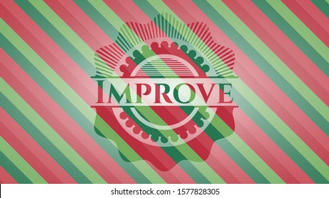 Improve christmas style emblem. Vector Illustration. Detailed.
