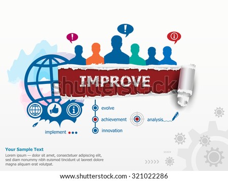 Improve concept and group of people. Set of flat design illustration concepts for business, consulting, finance, management, career, human resources.  