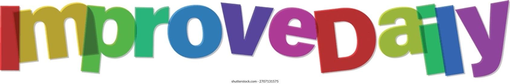Improve Daily Colorful Vector Text for Motivation and Growth Concepts