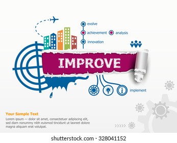 Improve design concept and breakthrough paper hole with ragged edges with a space for your message. 