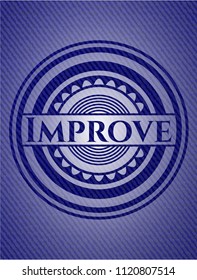 Improve emblem with denim texture