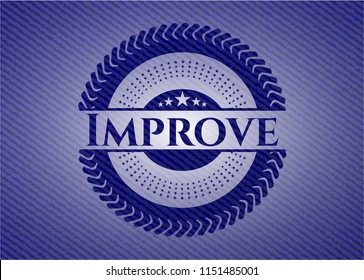 Improve emblem with denim texture