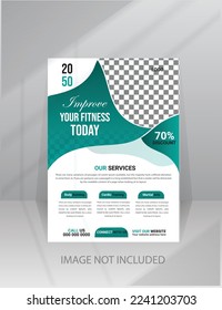Improve Fitness and Sports Flyer template with Photo