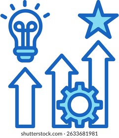 Improve Icon Blue Vector Illustration