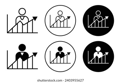 Improve icon. business professional skill set or training quality growth up chart logo. global talented workforce of employment increase and performance hike in career symbol. rich people potential 