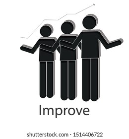 Improve icon concept on white background. Business training creative design. Flat vector illustration use for you web page.