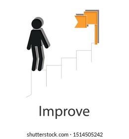 Improve icon concept on white background. Business creative idea design. Flat vector illustration use for you web page