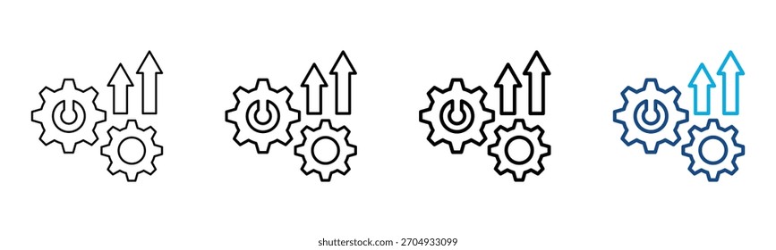 Mejorar Icono Diferentes Estilo Conjunto de Colección de Contorno Ilustración vectorial
