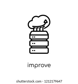 Improve icon. Trendy modern flat linear vector Improve icon on white background from thin line web hosting collection, editable outline stroke vector illustration