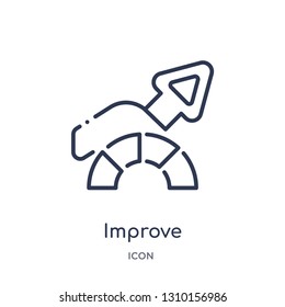 improve icon from web hosting outline collection. Thin line improve icon isolated on white background.