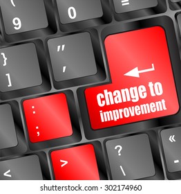 improve or improvement business concept with key on keyboard vector illustration