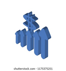 Improve incomes isometric left top view 3D icon