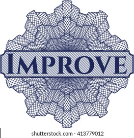 Improve inside money style emblem or rosette