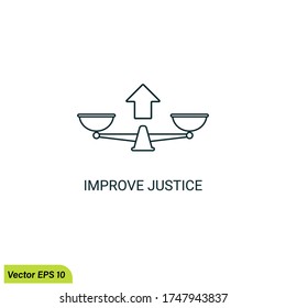 mejorar la ilustración de icono de justicia vectorial eps 10 plantilla de logotipo