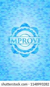 Improve light blue emblem with mosaic background