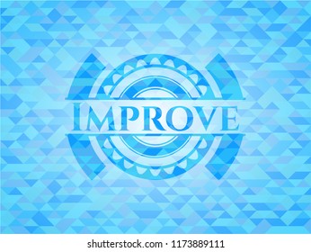 Improve light blue emblem with mosaic background