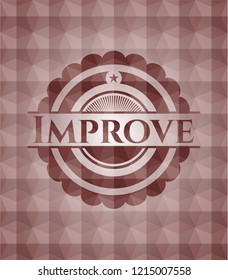 Improve red seamless geometric badge.