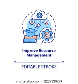 Improve resource management concept icon. Benefit of industry specific ERP abstract idea thin line illustration. Isolated outline drawing. Editable stroke. Arial, Myriad Pro-Bold fonts used