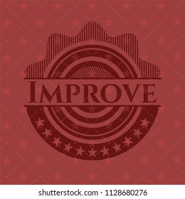 Improve retro style red emblem