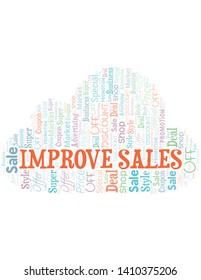 Improve Sales Word Cloud. Wordcloud Made With Text.