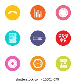 Improve the scheme icons set. Flat set of 9 improve the scheme vector icons for web isolated on white background