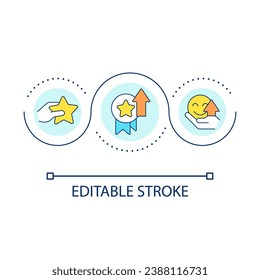 Improve service quality loop concept icon. Customer satisfaction. Business growth and productivity abstract idea thin line illustration. Isolated outline drawing. Editable stroke. Arial font used