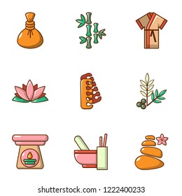 Improve skin icons set. Cartoon set of 9 improve skin vector icons for web isolated on white background