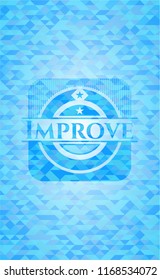 Improve sky blue emblem. Mosaic background